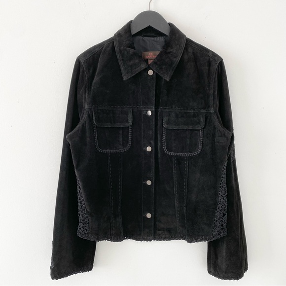 Danier Suede Jacket with Crochet Detail - Picture 1 of 8